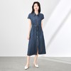 【高货wl】全新升级【铂金会员339/天猫459/差价120】(12128)洛诗琳2025垂感牛仔翻领抽绳系带收腰显瘦柔软舒适连衣裙 商品缩略图0