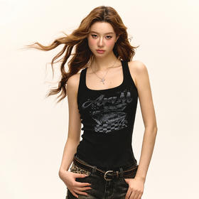 Ariseism  美式复古辣妹修身设计感背心女夏季新款显瘦打底上衣