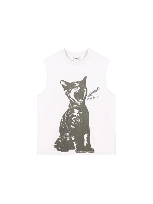 马得工地/MDGDBX252345/尖叫小猫印花无袖背心 商品图3