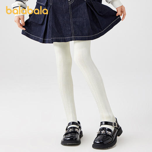 巴拉巴拉女童连裤袜秋新品儿童打底袜舞蹈袜子舒弹不勒提花单双装 商品图1