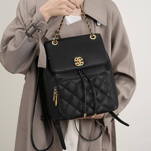 【预售3天】小香风链条双肩包质感通勤旅行小背包新款书包D2361 商品图4