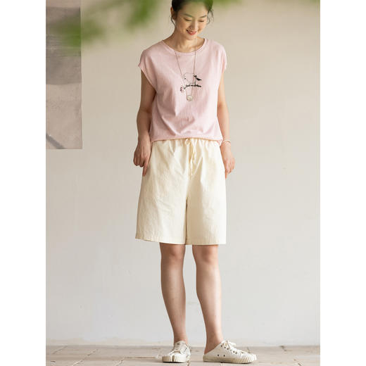 牧衣游原创 汉麻棉短装裤子女夏 限量福利款 青摘时不支持会员折 商品图1