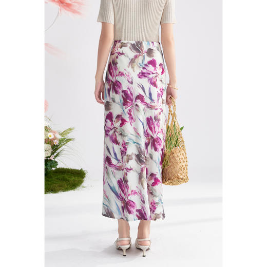 剩S/M 米思阳2025夏季新款知性优雅半裙浪漫风印花半身裙女2055 商品图4