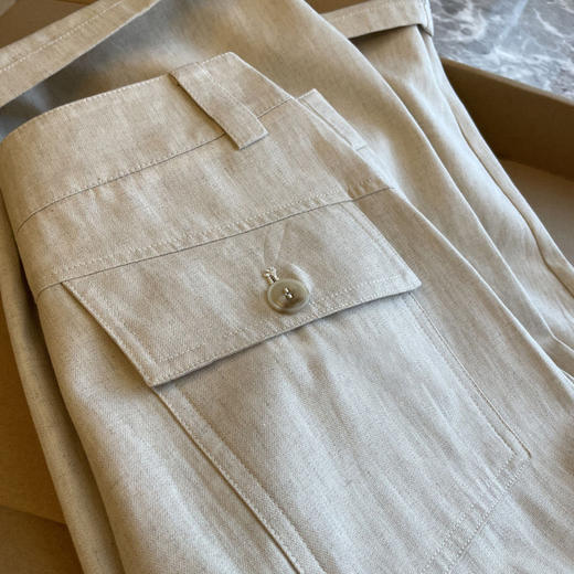 型爆好！！一眼设计师买手店的feel！2025新款双口袋亚麻老钱风通勤休闲裤 商品图0