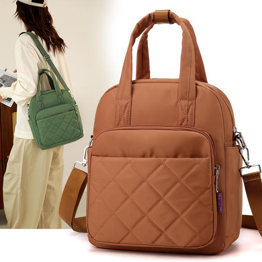 TZW-2025新款绣线菱格女士双肩包 商品图0