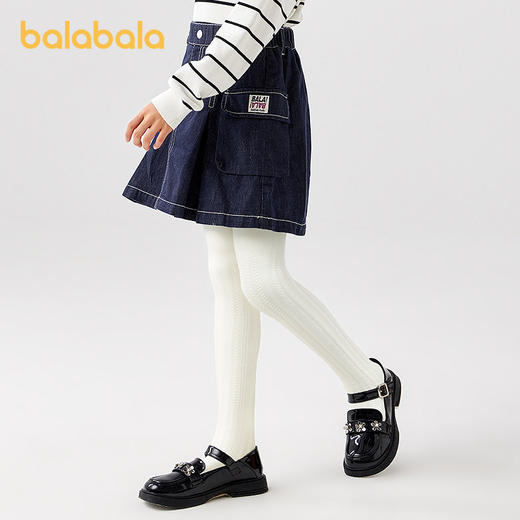 巴拉巴拉女童连裤袜秋新品儿童打底袜舞蹈袜子舒弹不勒提花单双装 商品图0