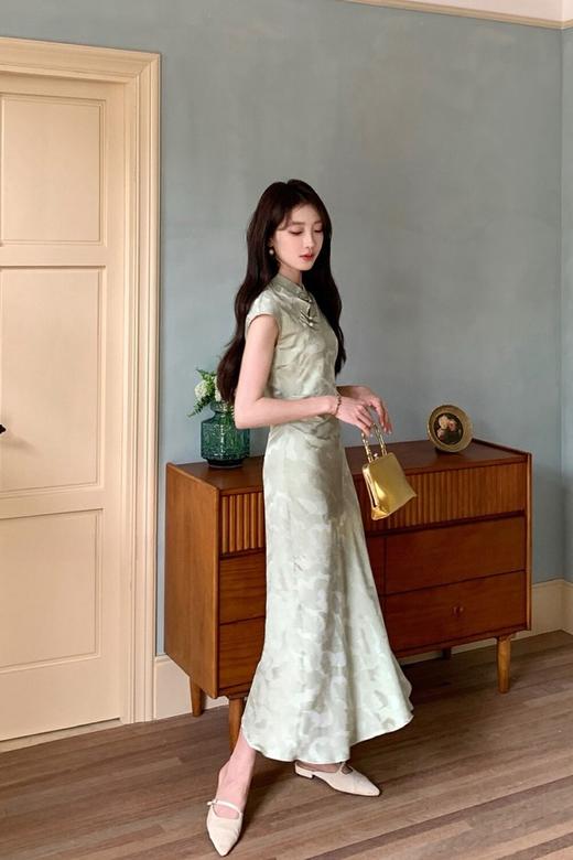 ELLA JADE 新中式暗纹提花连衣裙 20308 商品图4