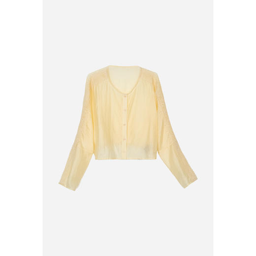 剩M/XL 米思阳2025夏季新款气质慵懒感宽松衬衫蕾丝拼接透气丝麻混纺小衫2613 商品图4