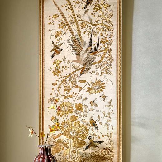 【已售】独角鹿西洋古董 中国清代出品「锦上添花」传统东方花鸟主题粤绣挂屏 商品图2