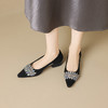 【预售5天】侧空水钻法式气质尖头单鞋女春夏新款浅口中跟鞋配裙子YS&0200 商品缩略图1