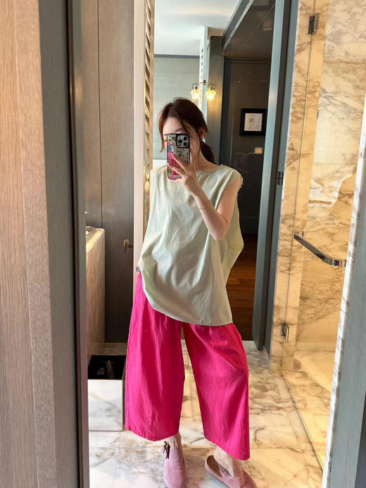 梅子色苎麻裤（锁 商品图5