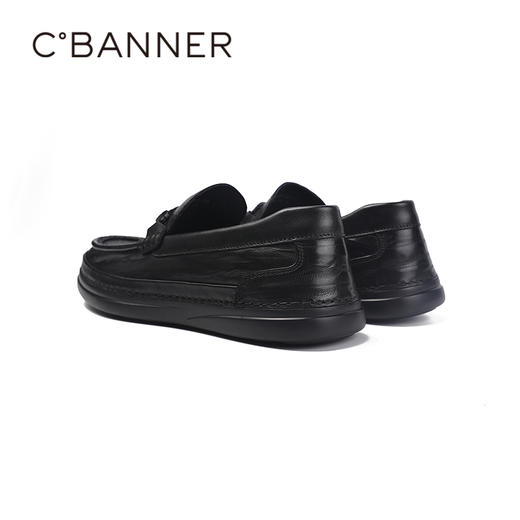 千百度秋季轻韧牛皮革鞋面商务通勤乐福鞋（豆豆鞋）A25466582 商品图5