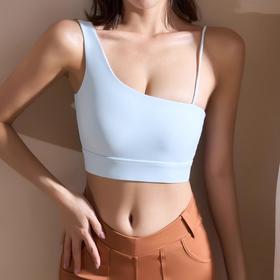 【限时秒】YOGACODE【火树银花系列】性感美背内衣带胸垫斜肩吊带背心女普拉提运动文胸DWC115410