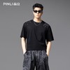 PINLI品立2025春夏新款男士圆领抓痕烫钻短袖T恤潮牌百搭半袖上衣BG252111010 商品缩略图0