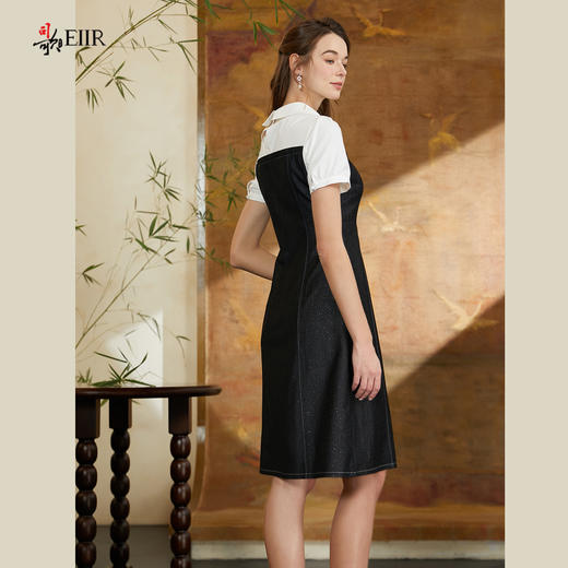 司歌黑白弹力假两件连衣裙短袖A911180X 商品图2