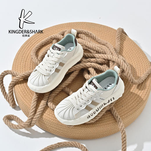 经典鲨2025年夏季新品男士薄款网状透气潮流拼色厚底跑步休闲鞋KF20-526011 商品图0
