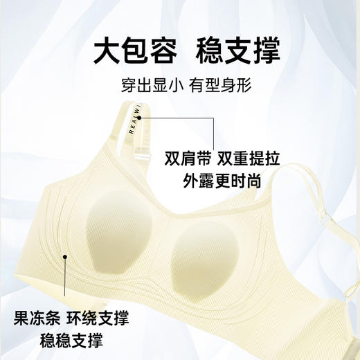 D1-【B-E】润微胸大显小内衣女显瘦大码无痕细肩带收副乳调整型凉感文胸薄款   氧气夏沫
 商品图3