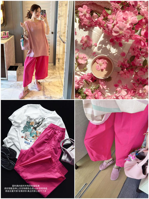 梅子色苎麻裤（锁 商品图4