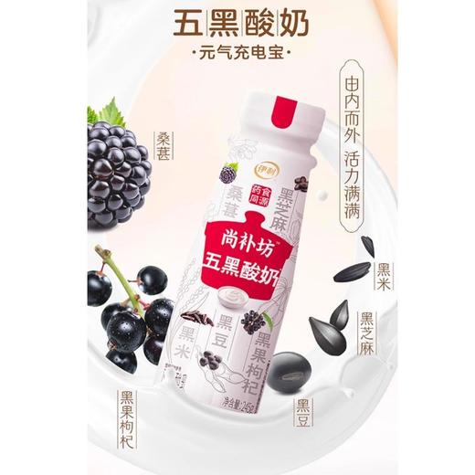 伊利尚补坊 风味酸乳药食同源五黑酸奶 245g/瓶 商品图2