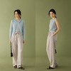 【风骨诗篇】原麻色套装女夏法式V领马甲高腰宽松休闲裤 商品缩略图2