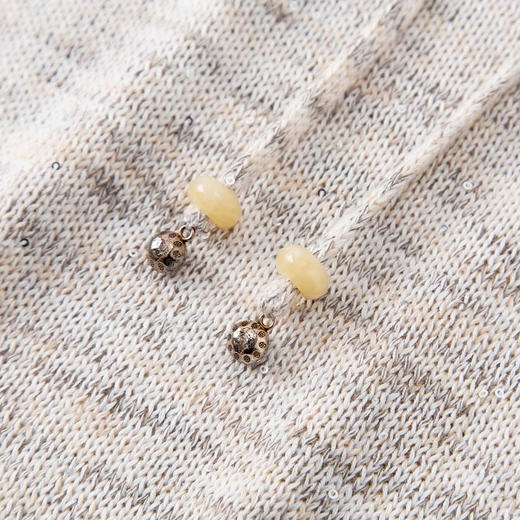 「K」洛诗琳45055设计感珠片纱上衣2025夏季新款棉麻抽绳T恤10360 商品图2