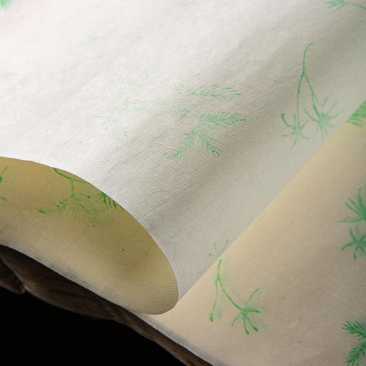 80年代天津杨柳青画店制木版水印草叶纹大画笺（单张） 商品图11