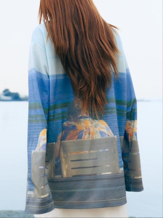 CryingCenter 海平线印花半透长袖罩衫 哭喊中心 商品图3