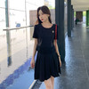 奢姿大码女装2025夏季减龄提花拼接两件套胖妹妹钉珠时尚百褶套装9952921806 商品缩略图2