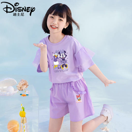 迪士尼女童短袖T恤夏季薄款2024新款半袖儿童上衣洋气小女孩夏装 商品图4