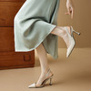 【预售5天】白色尖头高跟凉鞋女新款气质性感细跟包头后空单鞋女FDJ&YC--280 商品缩略图4