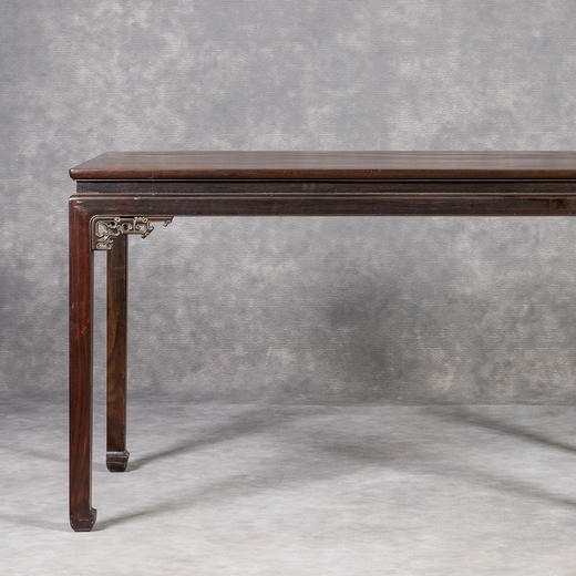 清	红木束腰马蹄腿夔龙纹角牙画桌 商品图3