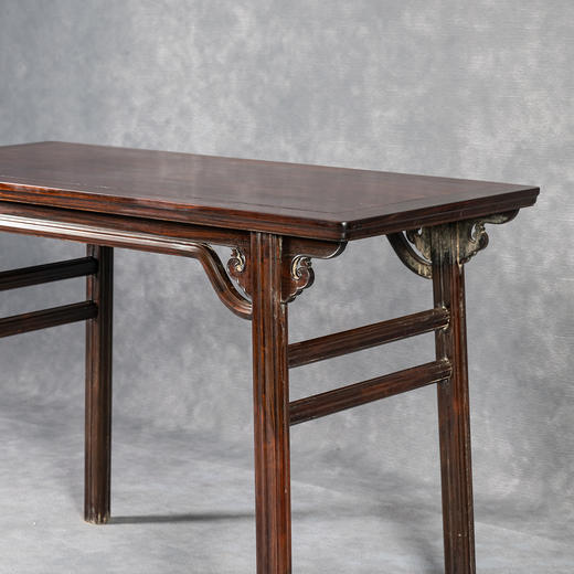 清	红木夹头榫如意云纹罗锅枨平头案 商品图3