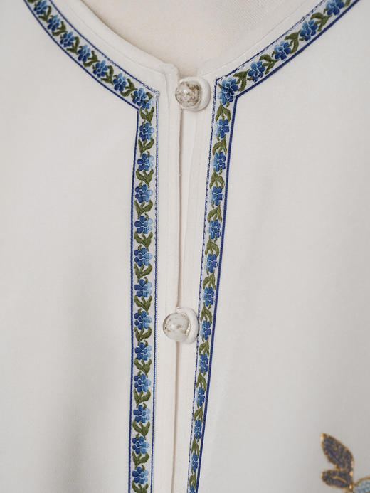 盛唐牡丹大师系列| 重工盘金江崖海水纹外套-白色 商品图1