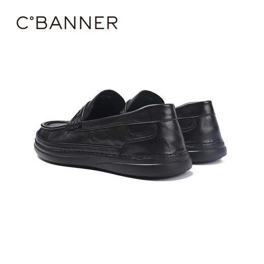 千百度秋季轻韧牛皮革鞋面男鞋乐福鞋（豆豆鞋）A25466581 商品图5