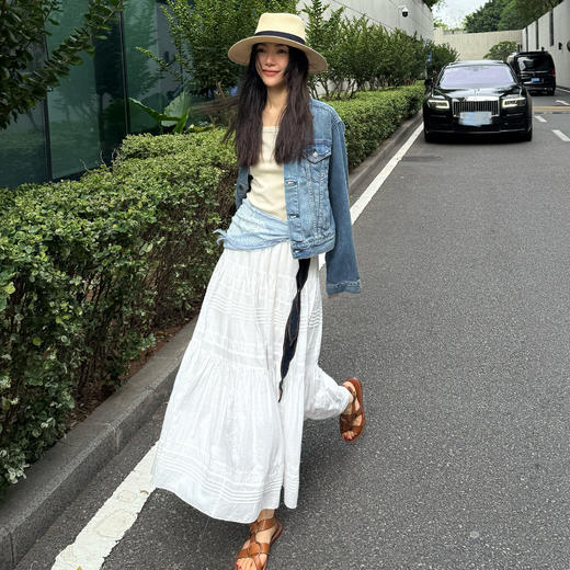 ROMI STUDIO“夏日清新”格纹印花撞色线全棉复古方巾 RWCSPR2695 商品图2