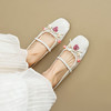 【预售5天】新中式新款春夏外穿温柔平底鞋方头玫瑰花半拖凉鞋女国风单鞋LGYZNX&383-13 商品缩略图3