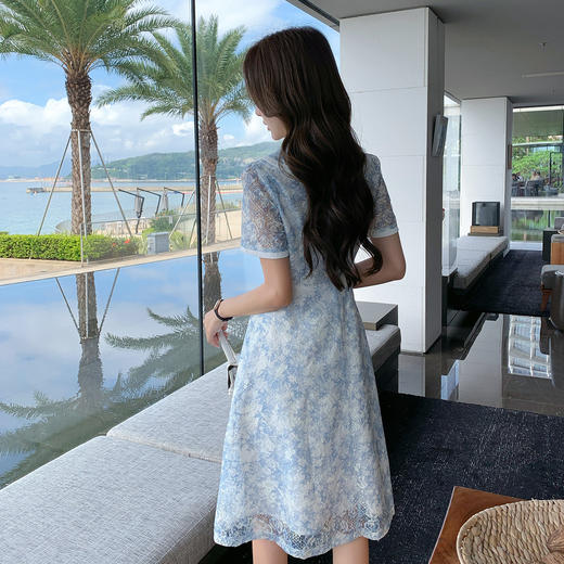 【清仓超15天不保价】奢姿大码女装2025夏季POLO领气质连衣裙胖妹妹印花设计时尚裙子9952890466【1】 商品图3