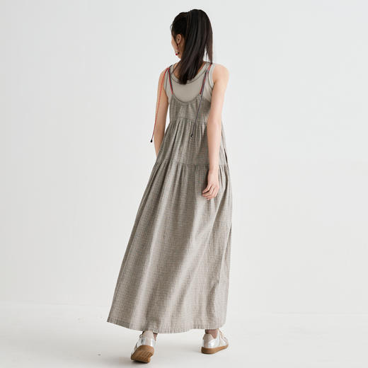 谜底连衣裙无袖女2025夏季新品复古风度假吊带裙A型长裙252ML0636 商品图2