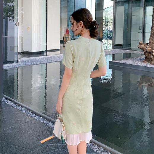 奢姿大码女装2025夏季时尚优雅改良款旗袍胖妹妹气质拼接立领裙子9952853181【1】 商品图3