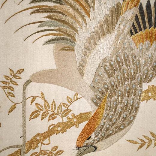 【已售】独角鹿西洋古董 中国清代出品「锦上添花」传统东方花鸟主题粤绣挂屏 商品图4