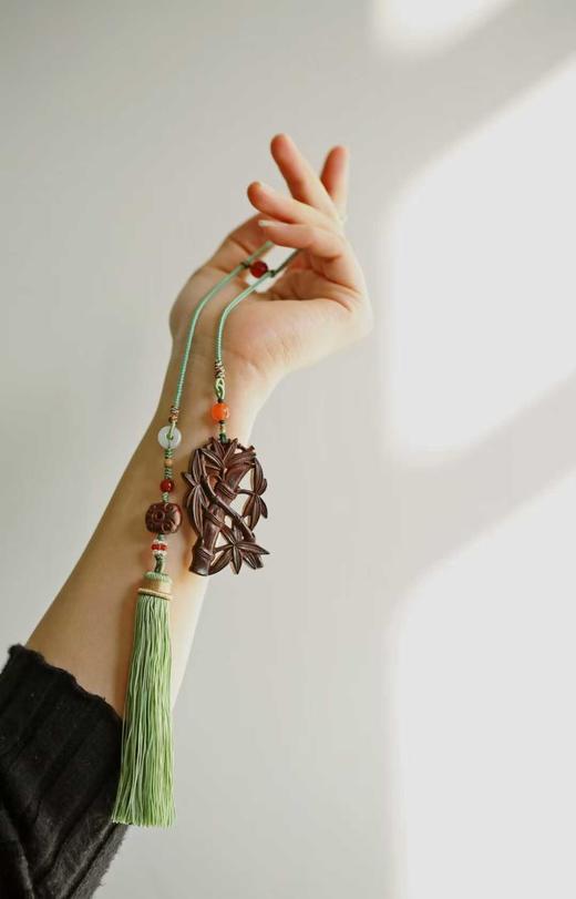 竹报平安°小叶紫檀挂件 商品图6