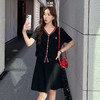 奢姿大码女装2025夏季气质V领针织两件套胖妹妹胸针简约百褶套装9852969757 商品缩略图1