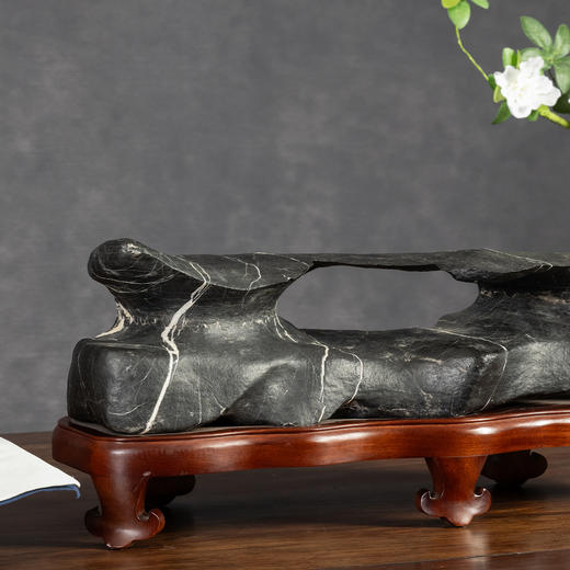 灵璧石文房赏石（红木座） 商品图3