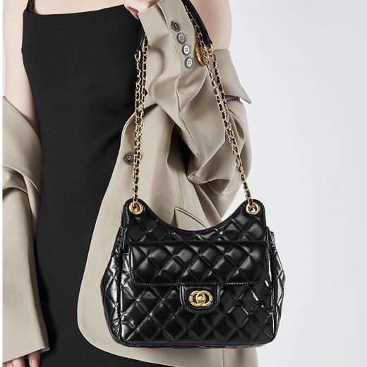 【预售3天】小香风包包女2025新款菱格链条腋下包高级感流浪包单肩斜挎包D2856 商品图0