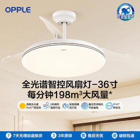 OPPLE欧普照明泽风餐厅风扇灯全光谱现代简约卧室隐形吊扇灯