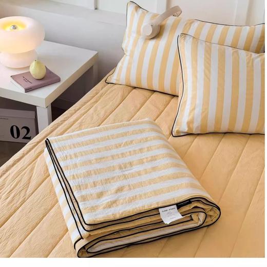 【花粉团购】 韩国夏日条纹夏凉被+床垫+枕套四件套 商品图2