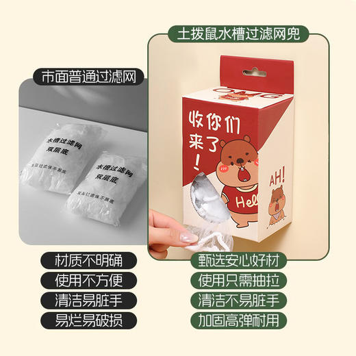 【12.9抢100只！厨房神器🔥】100只装一次性水槽过滤网，细密防堵+弹力贴合，轻松解决下水道堵塞烦恼！✨一次性厨房水槽过滤网   100只盒装 洗碗水池洗菜盆下水道地漏漏网槽 商品图2