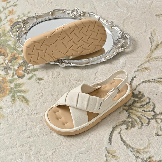 经典鲨2025年夏季新品露趾后空舒适平底日常通勤休闲凉鞋女KW313-529081 商品图4