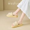 西遇外穿凉拖鞋女新款夏季时尚法式水钻配裙子平底凉鞋一字拖V1256833 商品缩略图3
