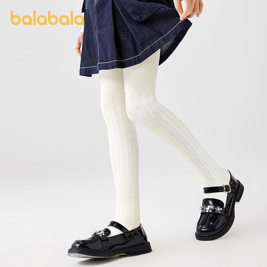 巴拉巴拉女童连裤袜秋新品儿童打底袜舞蹈袜子舒弹不勒提花单双装 商品图2